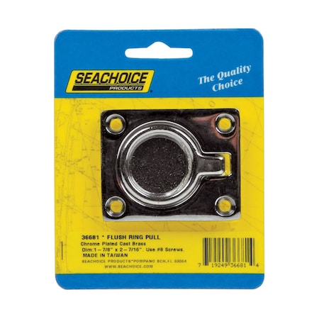 Seachoice Seachoice Chrome-Plated Brass 2-1/2 in. L X 1-7/8 in. W Flush Ring Pull 1 pk 36681